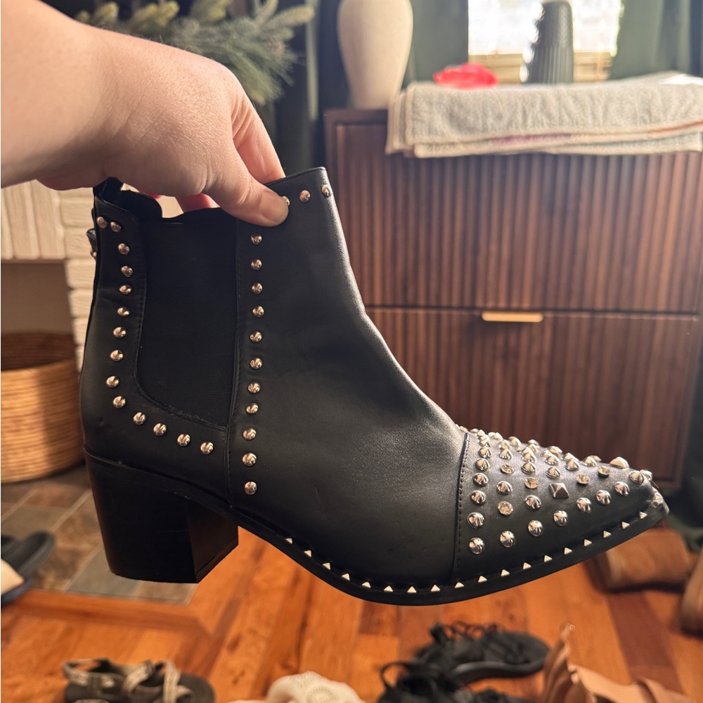 ASOS Black Studded Ankle Booties